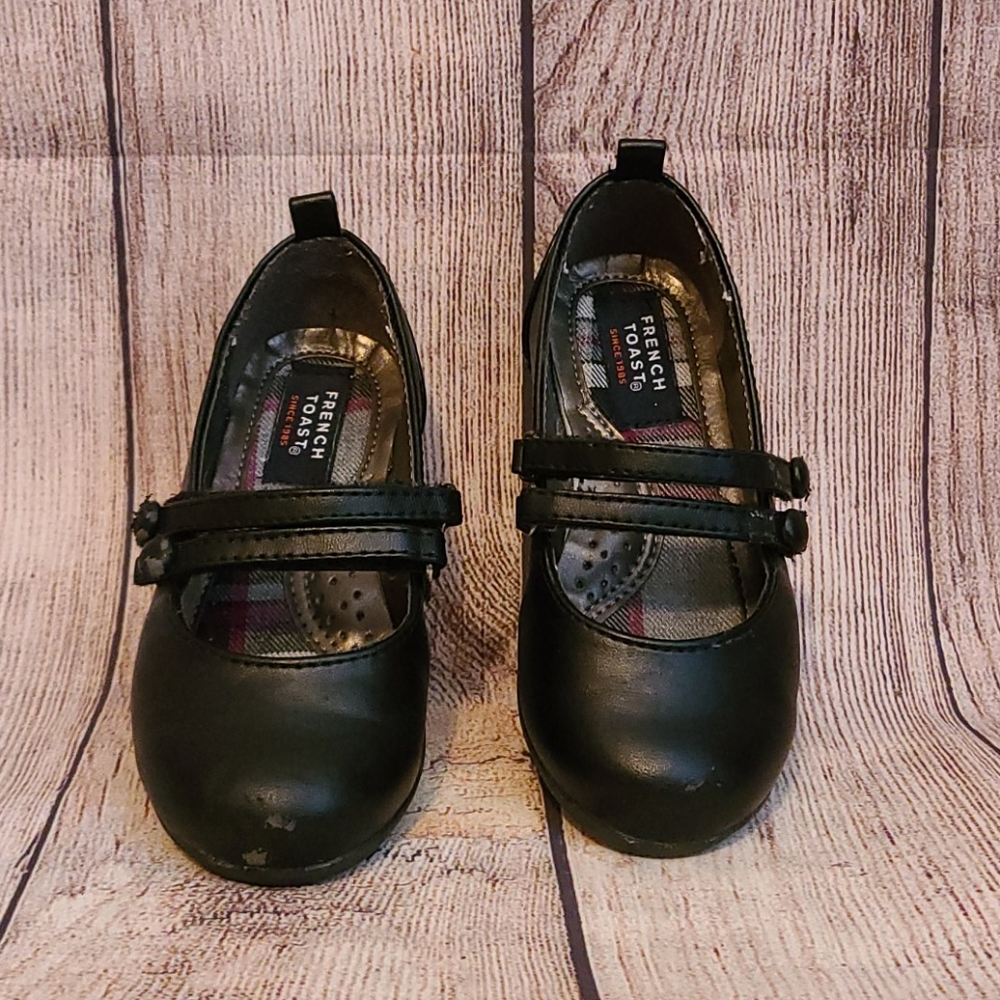 French Toast Black Double Strap Mary Jane Sz 10